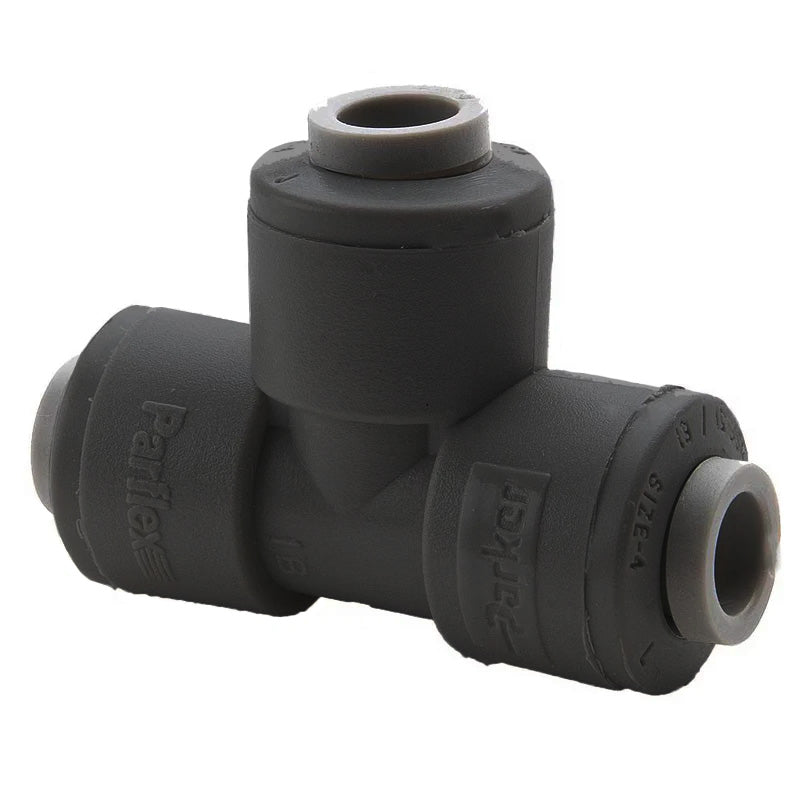 PPB8TU8-MG by Parker | TrueSeal™ Tube to Tube Union Fitting | 1/2" Push-to-Connect x 1/2" Push-to-Connect | 2.40" Length | Tee | Black | Polypropylene