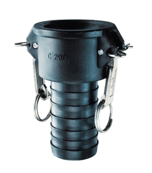 PPC200 by Kuriyama | PPC Series | Part C | Cam & Groove Fitting | 2" Coupler x 2" Hose Barb | Polypropylene