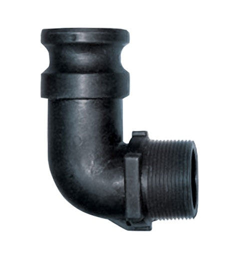 PP200F90 by Kuriyama | PPF90 Series | Part F | 90° Elbow | Cam & Groove Adapter | 2" Adapter x 2" Male NPT | Polypropylene