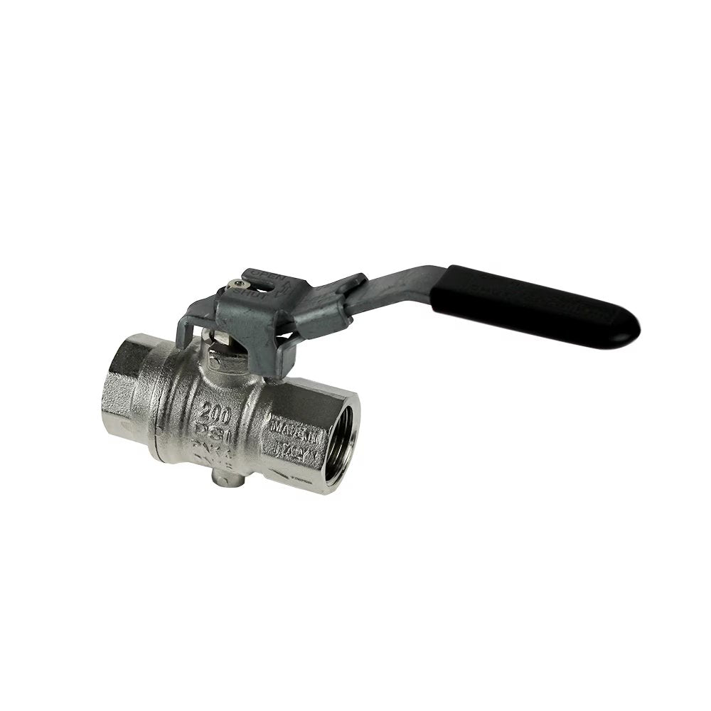 BVG4-1/2LOCK by Parker | In-Line Lockable Ball Valve | 1/2" Female BSPP Thread | 25 mm Hex | Straight | Nickel-Plated Brass | Pack of 8
