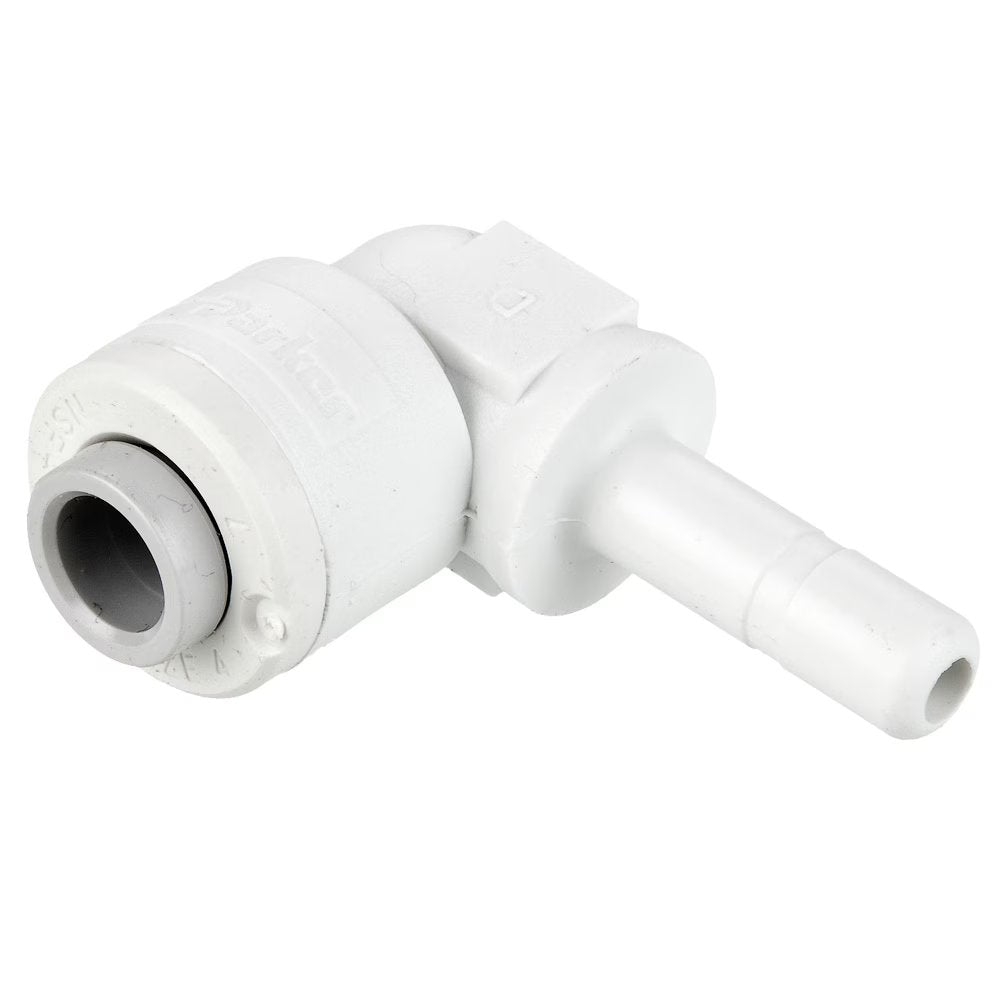 PP8TEU8 by Parker | TrueSeal™ Plug-In Fittings | 1/2" Push-to-Connect x 1/2" Tube Stem | 90° Elbow | White | Polypropylene