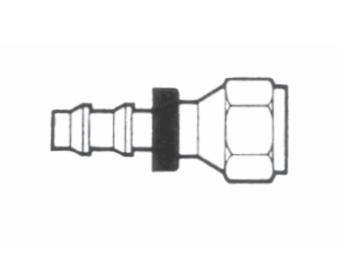 PS408 by Couplamatic | Push On Fitting | 1/4" Hose ID x 1/2-20 Thread Size SAE 45° Female Swivel | Straight | Brass