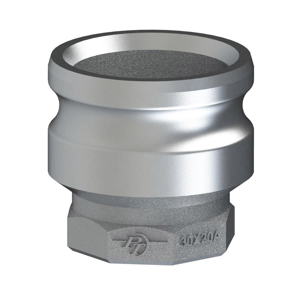 60141015 (10X15A) by PT-Coupling | Reducing Cam & Groove Adapter | Type A | 1" Adapter x 1-1/2" Female NPT | Aluminum