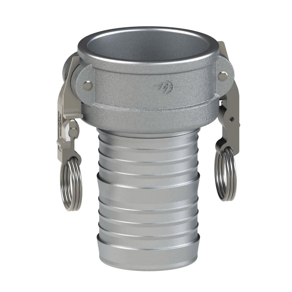 1000360L2 (60C SLII) by PT-Coupling | STA-LOK® II Cam & Groove Fitting | Type C | 6" Coupler x 6" Hose Shank | Aluminum/SLS | Buna-N Seal