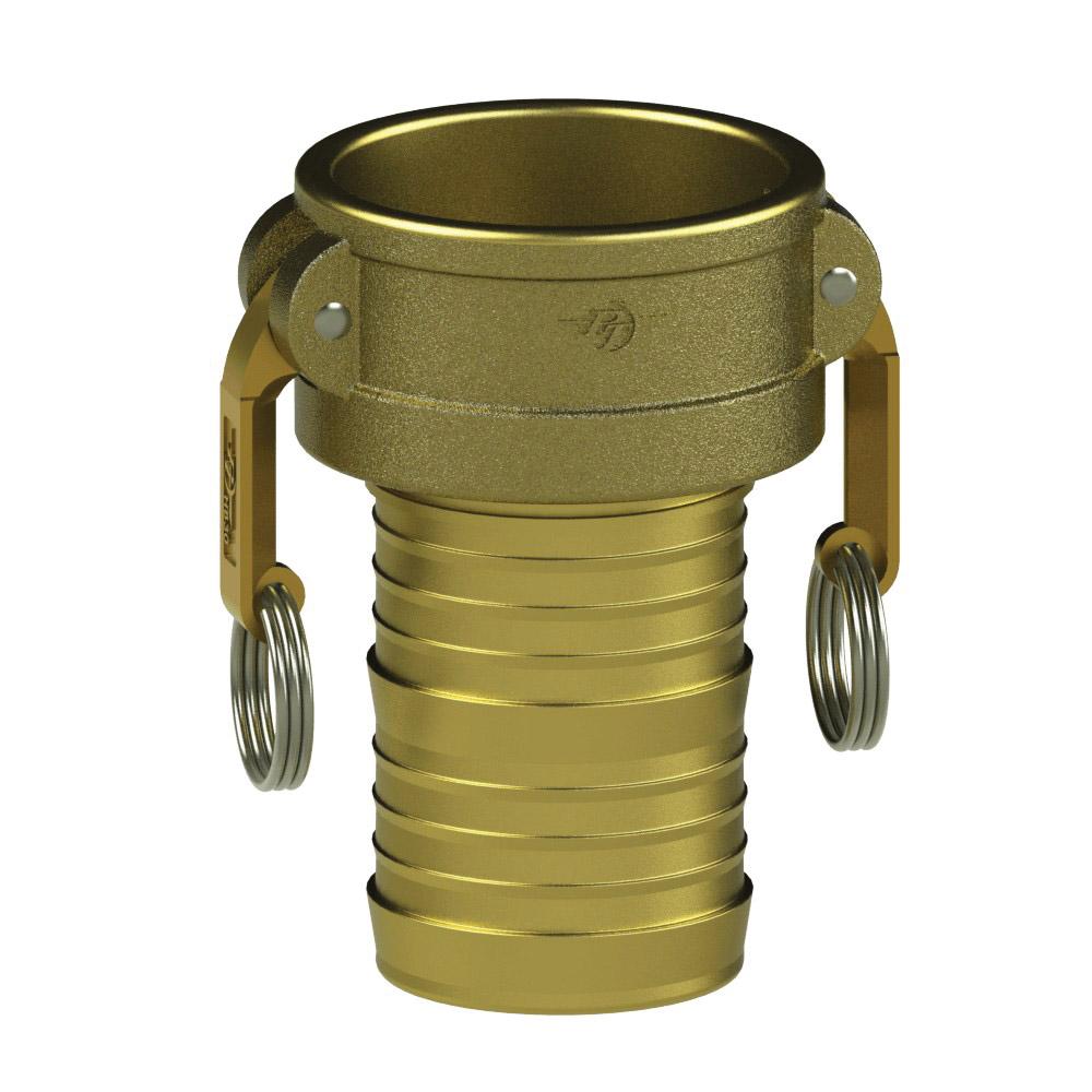 1290307 (07C) by PT-Coupling | Cam & Groove Fitting | Type C | 3/4" Coupler x 3/4" Hose Shank | Brass/HBS | Buna-N Seal