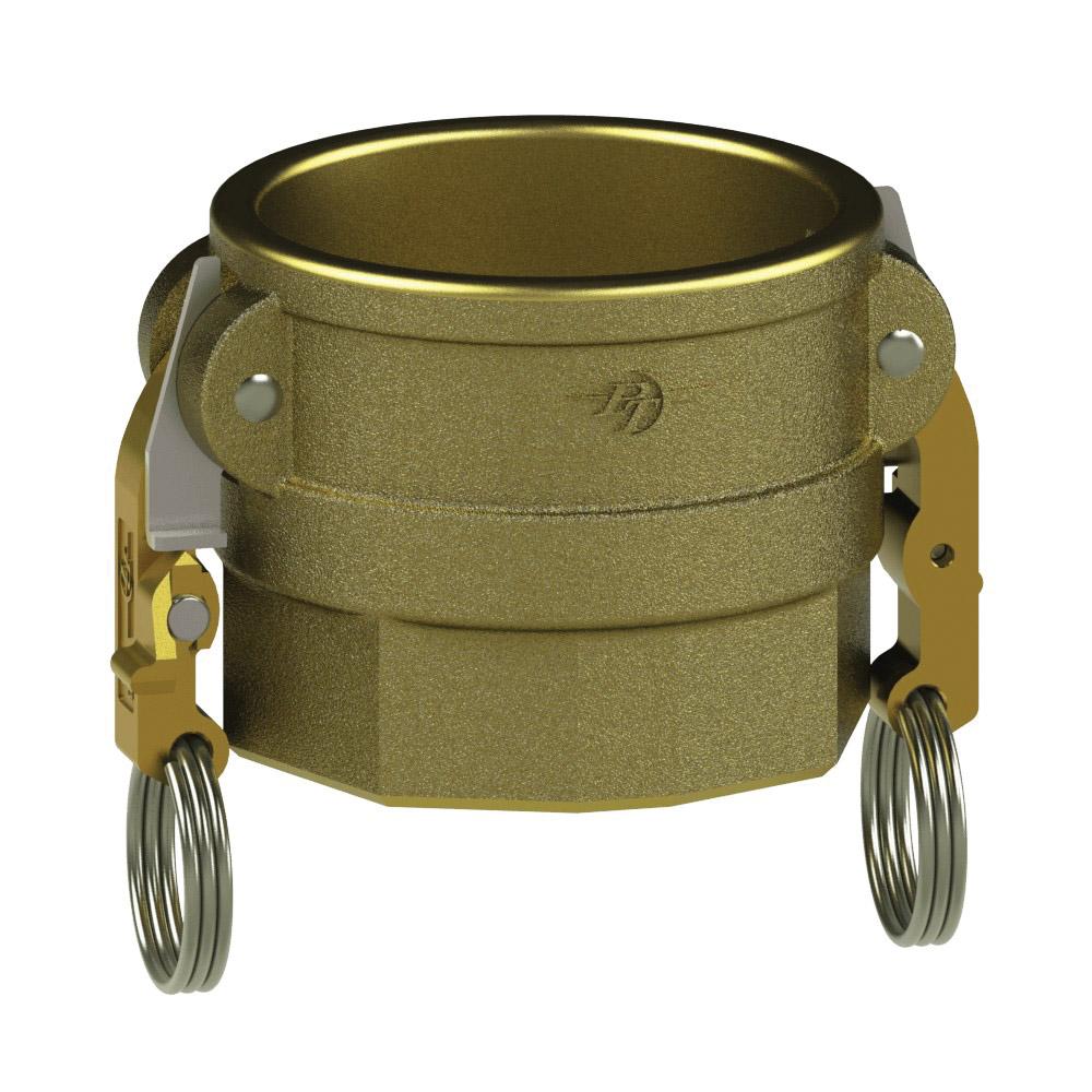 1290440L2 (40D SLII) by PT-Coupling | STA-LOK® II Cam & Groove Adapter | Type D | 4" Coupler x 4" Female NPT | Brass/SLS | Buna-N Seal