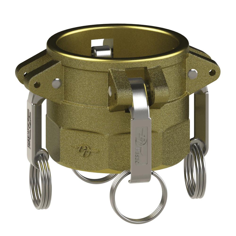 1200440CM (40DHD) by PT-Coupling | Heavy Duty Cam & Groove Adapter | Type DHD | 4" Coupler x 4" Female NPT | Brass | Buna-N Seal