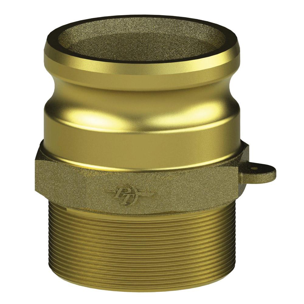 1200660 (60F) by PT-Coupling | Cam & Groove Adapter | Type F | 6" Adapter x 6" Male NPT | Brass