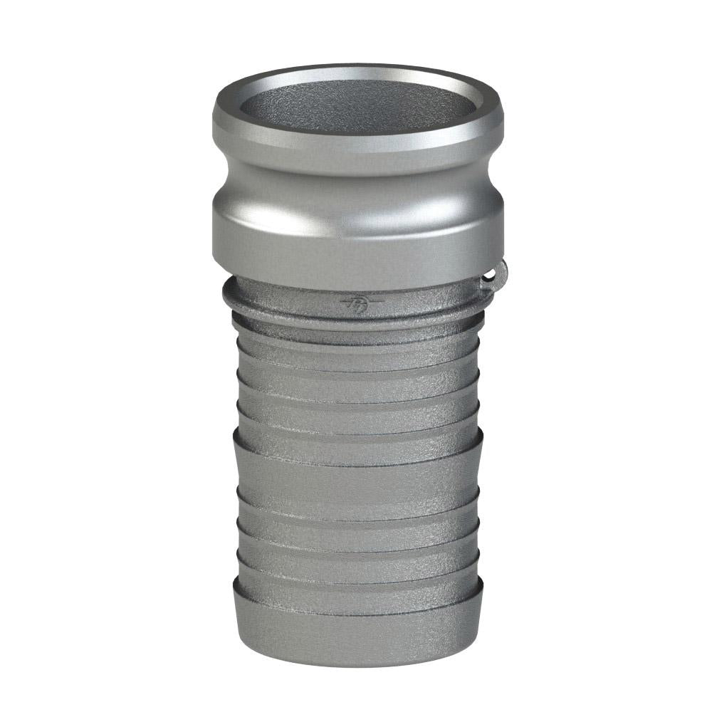 1400501 (E05E) by PT-Coupling | Cam & Groove Fitting | Type E | 1/2" Adapter x 1/2" Hose Shank | 316 Stainless Steel