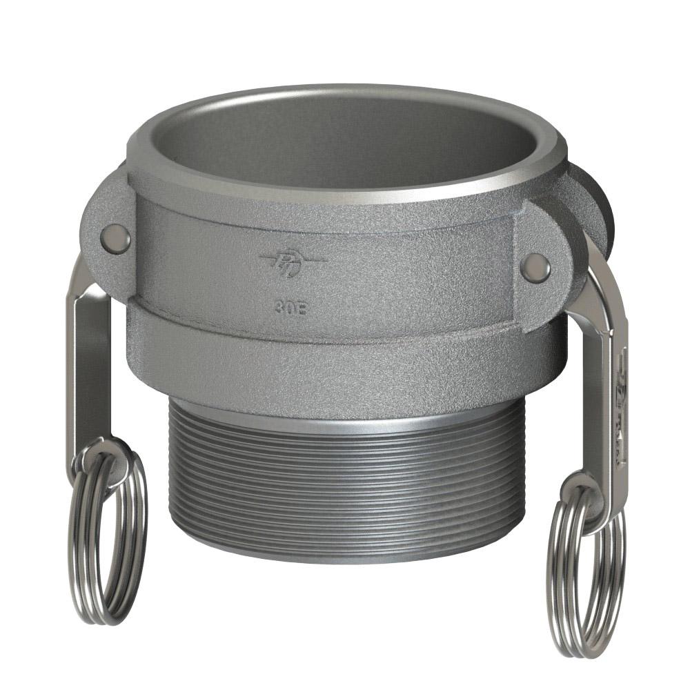 1400207 (07B) by PT-Coupling | Cam & Groove Adapter | Type B | 3/4" Coupler x 3/4" Male NPT | 316 Stainless Steel | Buna-N Seal