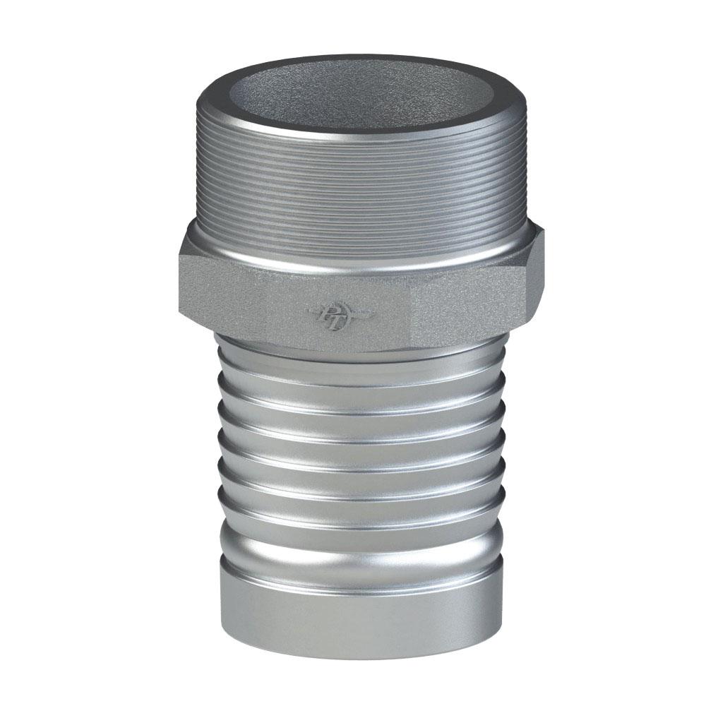 5744002 (40TMC50AL) PROGRIP™ by PT-Coupling | Type TMC50AL | C50 External Crimp Fitting | Casting with Octagon | 4" Male NPT x 4" Hose Shank | Aluminum