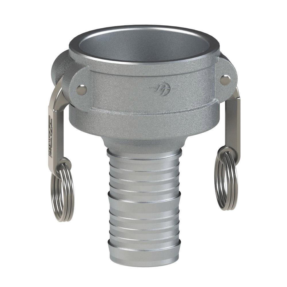 60223025 (30X25C) by PT-Coupling | Reducing Cam & Groove Fitting | Type C | 3" Coupler x 2-1/2" Hose Shank | Aluminum/HBS | Buna-N Seal