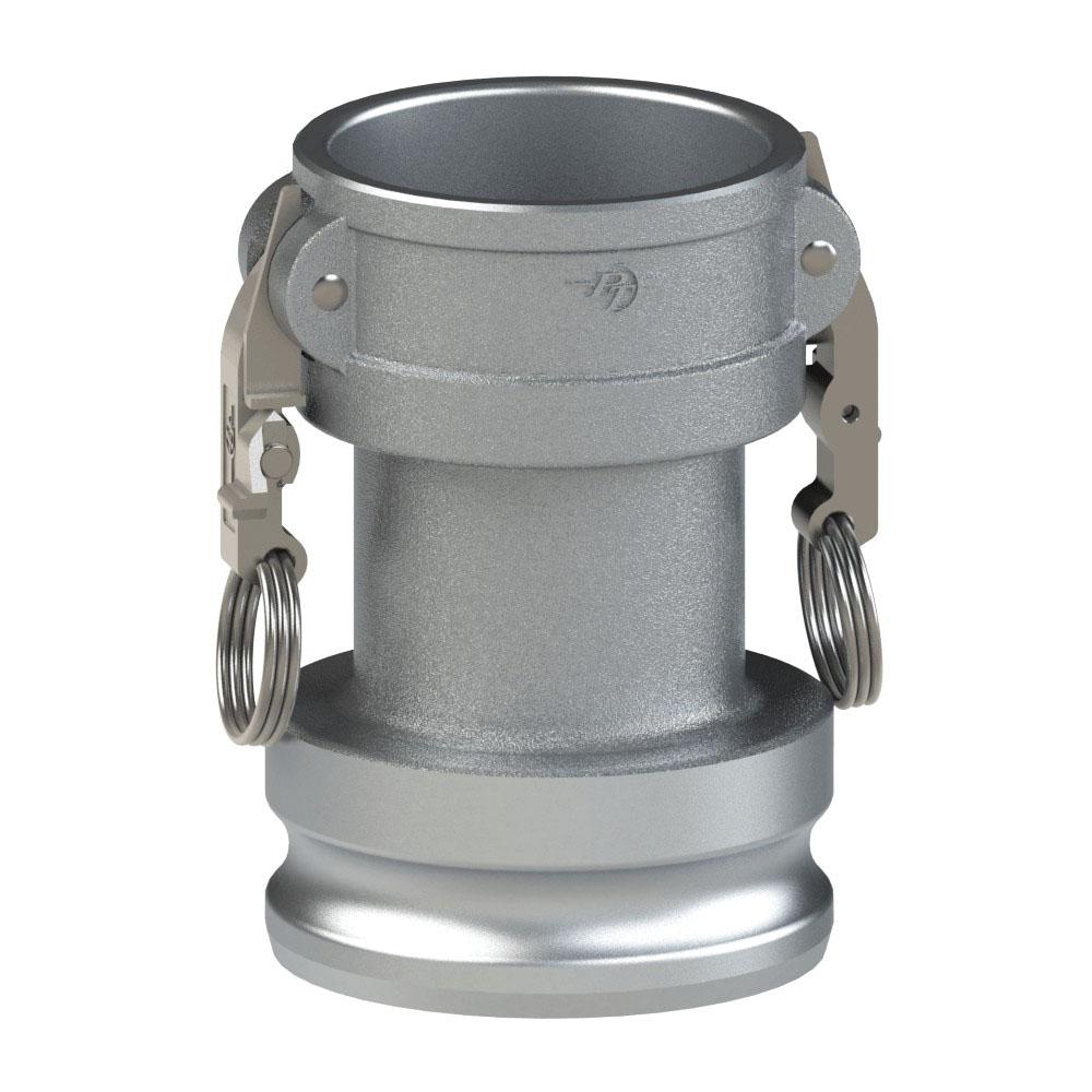 60262040L2 (20CX40A SLII) by PT-Coupling | STA-LOK® II Reducing Cam & Groove Adapter | Type CXA | Long | 2" Coupler x 4" Adapter | Aluminum/SLS | Buna-N Seal