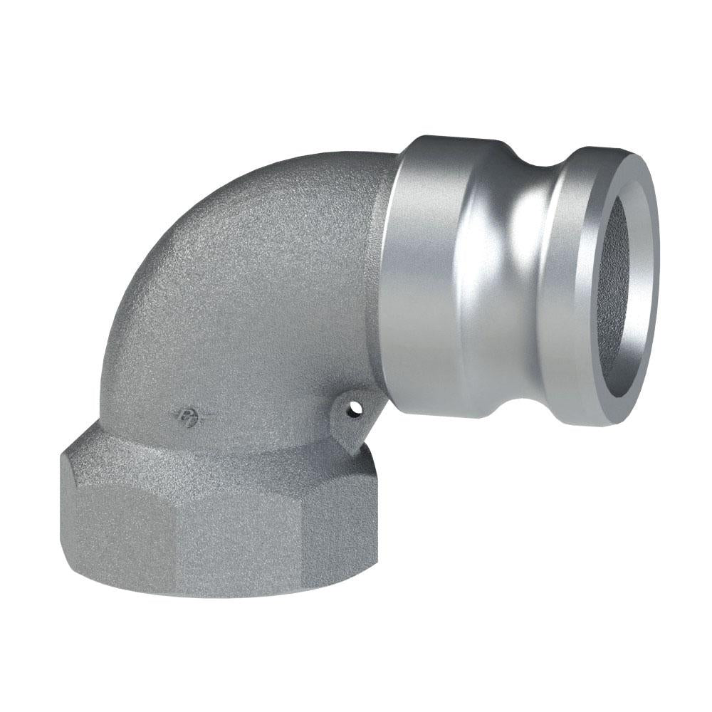 60493000 (30LA) by PT-Coupling | Cam & Groove Adapter | Type LA | 90° Elbow | 3" Adapter x 3" Female NPT | Aluminum