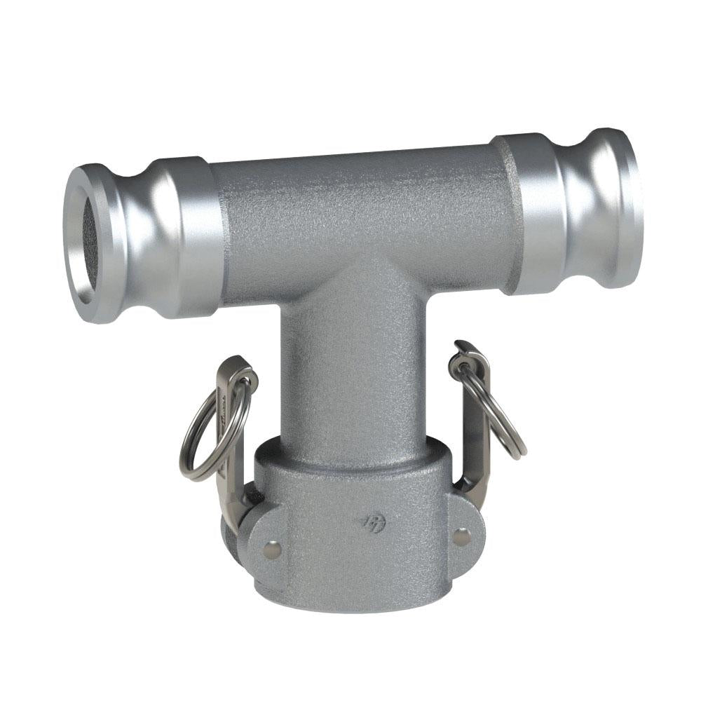60591515 (15AX15AX15CT) by PT-Coupling | Cam & Groove T Adapter | 1-1/2" Adapter x 1-1/2" Adapter x 1-1/2" Coupler | Aluminum/Clear Anodized