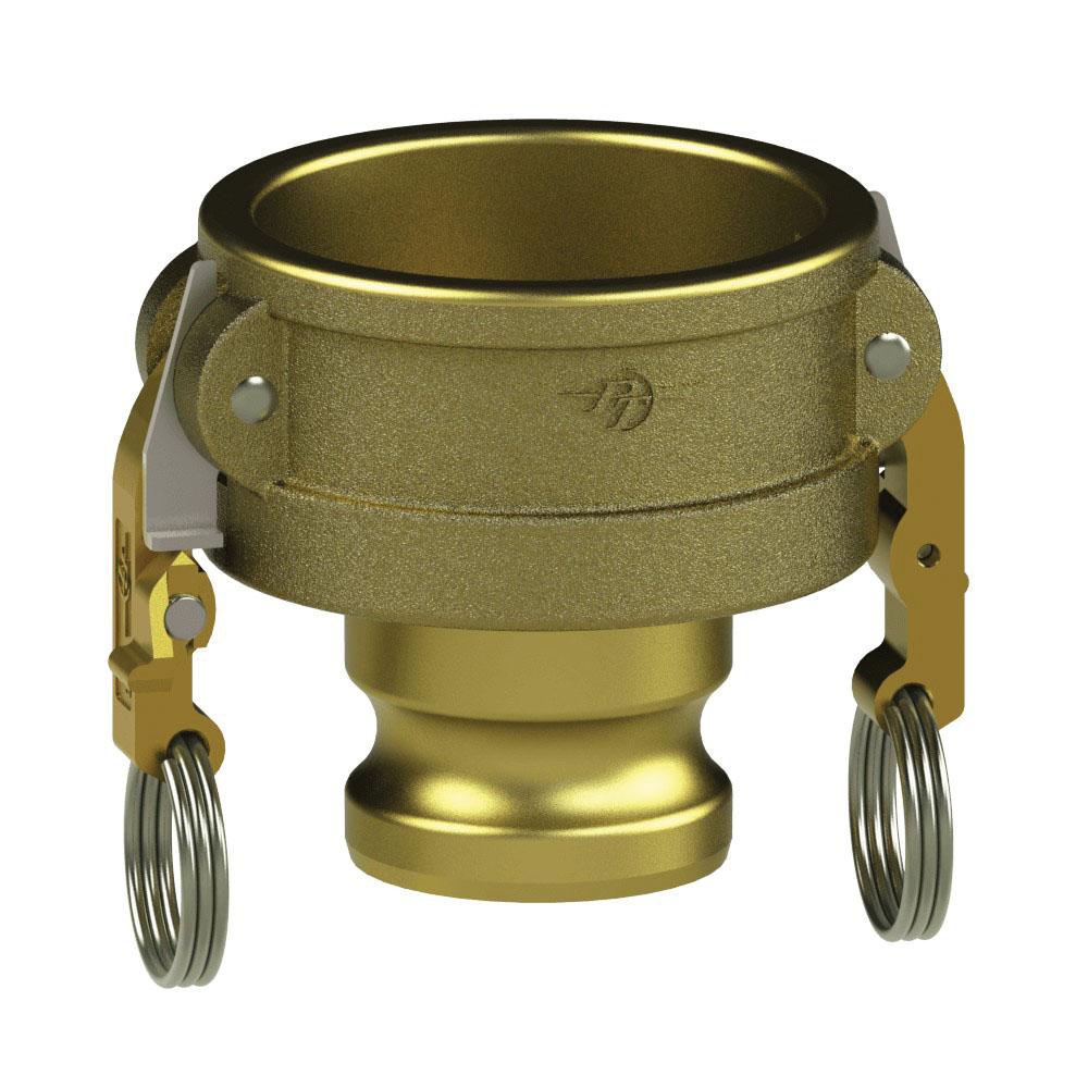 62263020L2 (30CX20A SLII) by PT-Coupling | STA-LOK® II Reducing Cam & Groove Adapter | Type CXA | Short | 3" Coupler x 2" Adapter | Brass/SLB | Buna-N Seal
