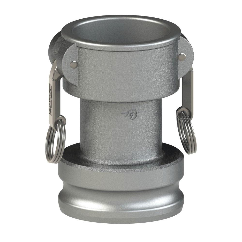 64266040 (60CX40A LONG) by PT-Coupling | Long Reducing Cam & Groove Coupler | Type CXA | 6" Coupler x 4" Adapter | 316 Stainless Steel | Buna-N Seal