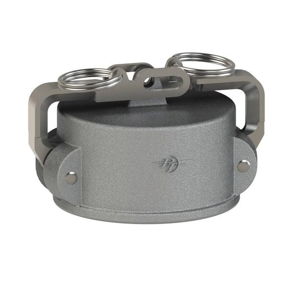 64800040 (40VL) by PT-Coupling | Cam & Groove Dust Cap | with Locking Cam Arms | Type VL | 4" Coupler | 316 Stainless Steel
