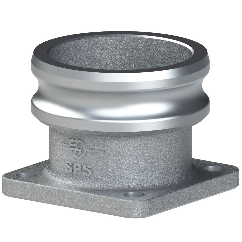 SPS100025 by PT-Coupling | Fitting for Safety Pumping Systems | 3" Male Cam & Groove x Flange | Aluminum