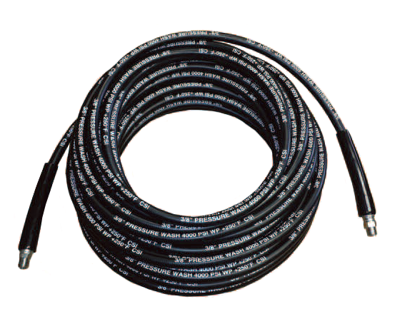 PW6450 by Couplamatic | Import Pressure Wash Hose Assembly | Thin Cover | 3/8" ID | 3/8" NPTF x 3/8" NPTF Swivel | 4000 PSI | Black | 50ft