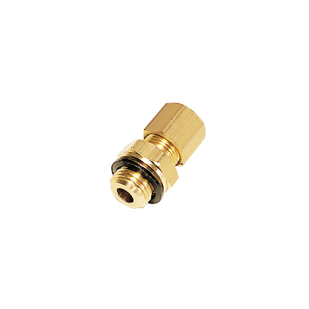 0101 22 34 by Parker | Legris Stud Fitting w/ Captive Sealing Washer | 22 mm Tube Size x 1" Male BSPP Thread | 41 mm Hex (F) | 36 mm Hex (F1) | Straight | Brass | Pack of 5