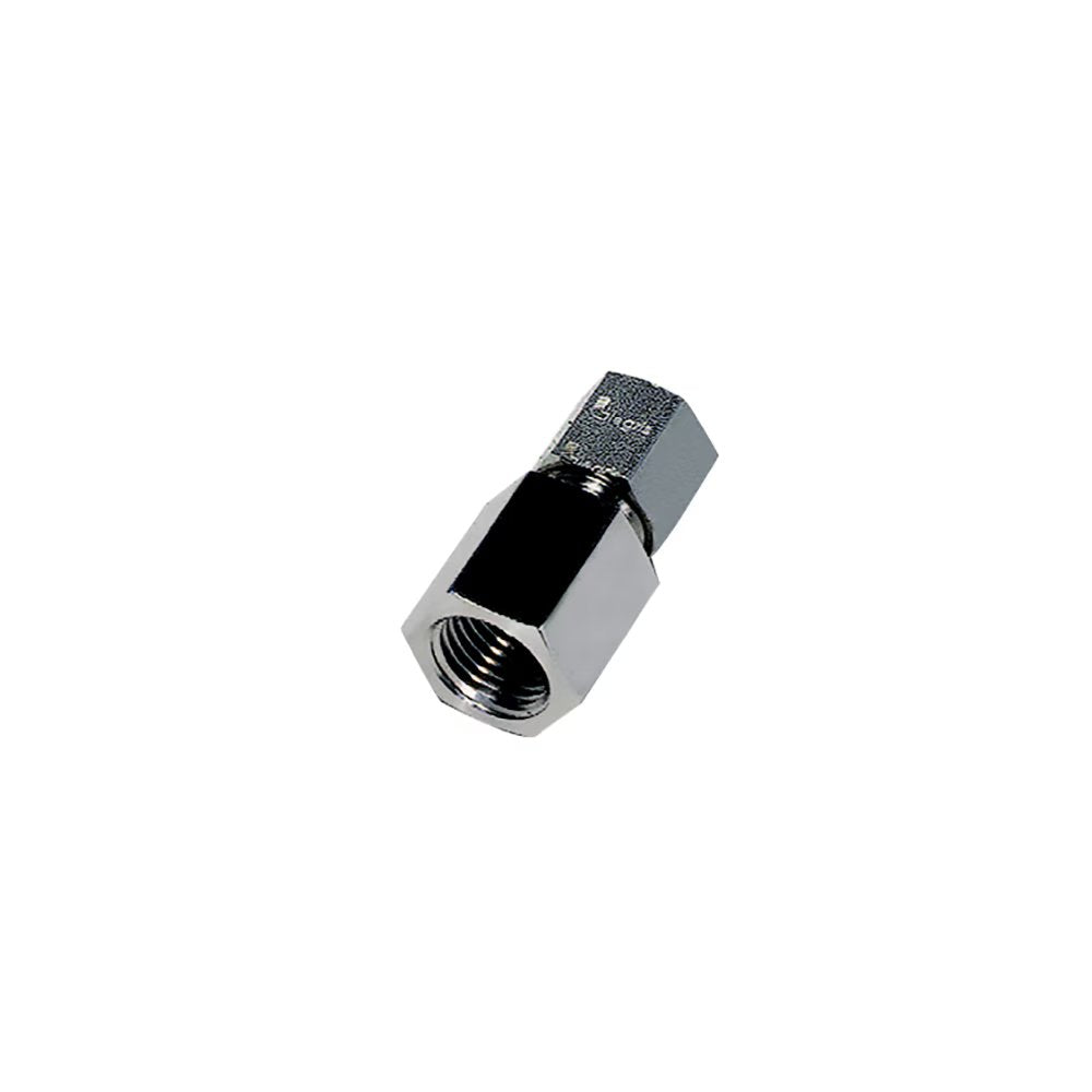 1814 06 10 by Parker | Legris Stud Fitting | 6 mm Tube Size x 1/8" Female BSPP Thread | 14 mm Hex (F) | 13 mm Hex (F1) | 29 mm Length | Straight | 316L Stainless Steel | Pack of 2