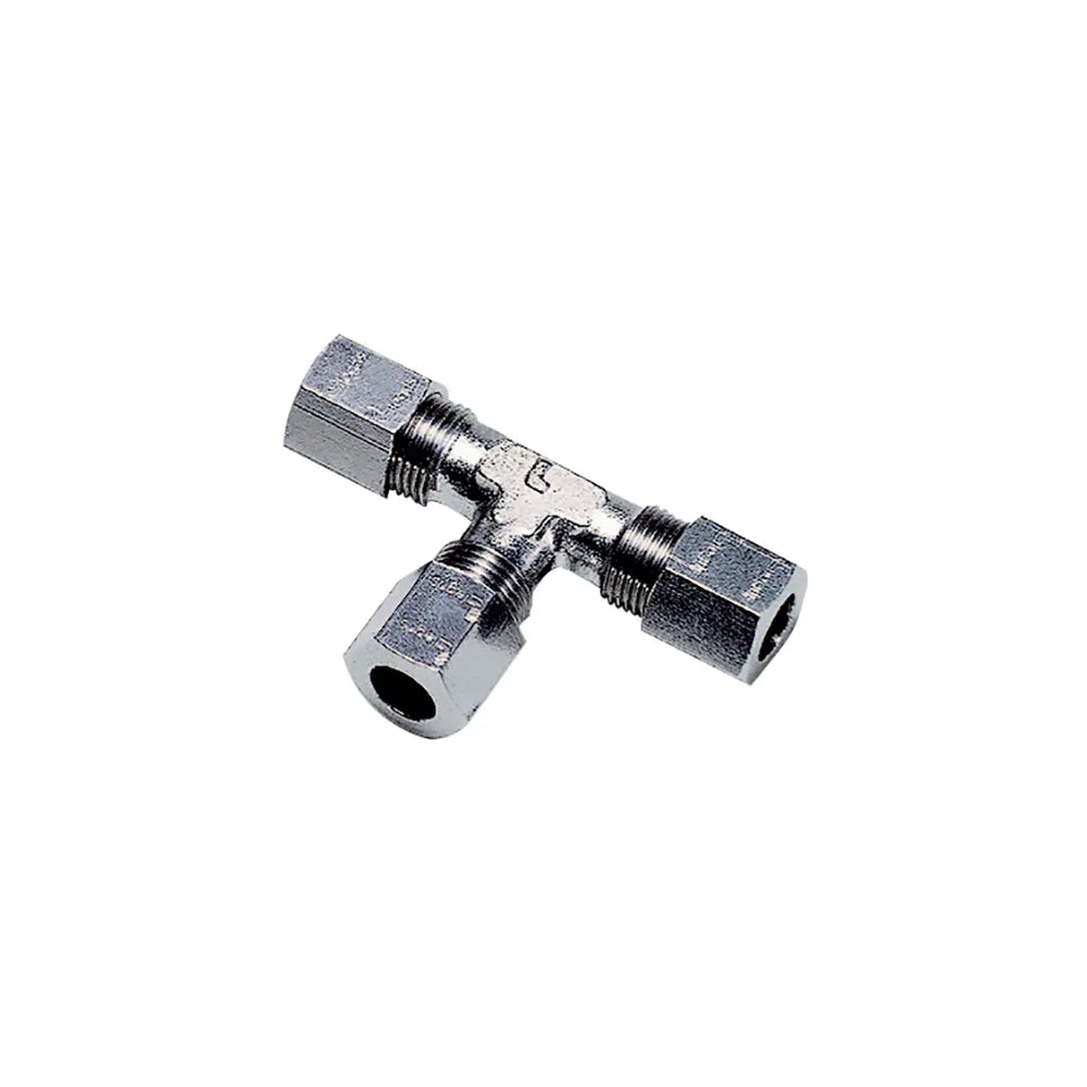 1804 06 00 by Parker | Legris Tube-to-Tube Fitting | 6 mm Equal Tube Size | 13 mm Hex | 51 mm Length | Tee | 316L Stainless Steel | Pack of 2