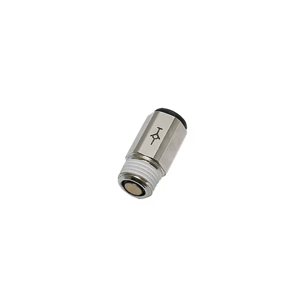 3091 04 11 by Parker | Self-Sealing Fitting | 5/32" Push-to-Connect x 1/8" Male NPT Thread | 12 mm Hex | .81" Length | Straight | Nickel-Plated Brass | Pack of 10