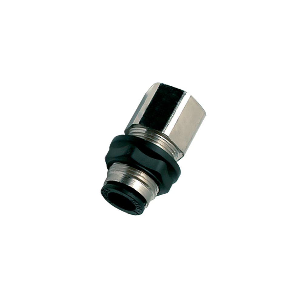 3136 16 17 by Parker | Legris Bulkhead Connector Fitting | 16mm Push-to-Connect x 3/8" Female BSPP Thread | 29mm Hex | Straight | Nickel-Plated Brass | Pack of 5