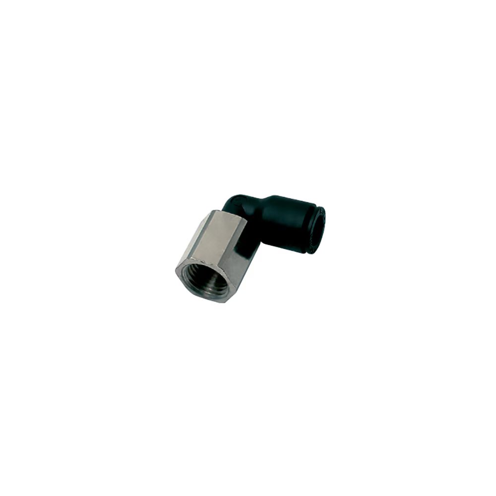 3192 10 21 by Parker | Legris Stud Fitting | 10 mm Push-to-Connect x 1/2" Male Swivel BSPP Thread | 24 mm Hex | 90° Elbow | Polymer | Pack of 10