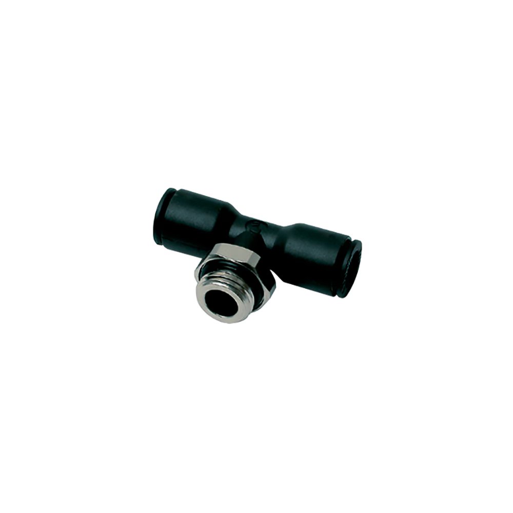3198 16 17 by Parker | Legris Stud Fitting | 16 mm Push-to-Connect x 3/8" Male Swivel BSPP Thread | 27 mm Hex | Tee | Polymer | Pack of 5