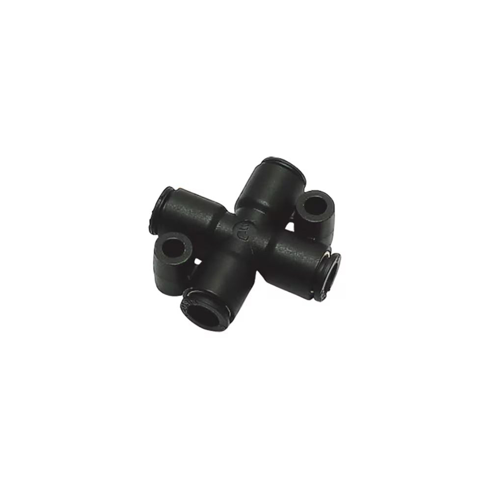 3107 04 00 by Parker | Legris Push-In Fitting | 4 mm Push-to-Connect x 4 mm Push-to-Connect x 6 mm Push-to-Connect | 36 mm Length | Cross | Polymer | Pack of 10