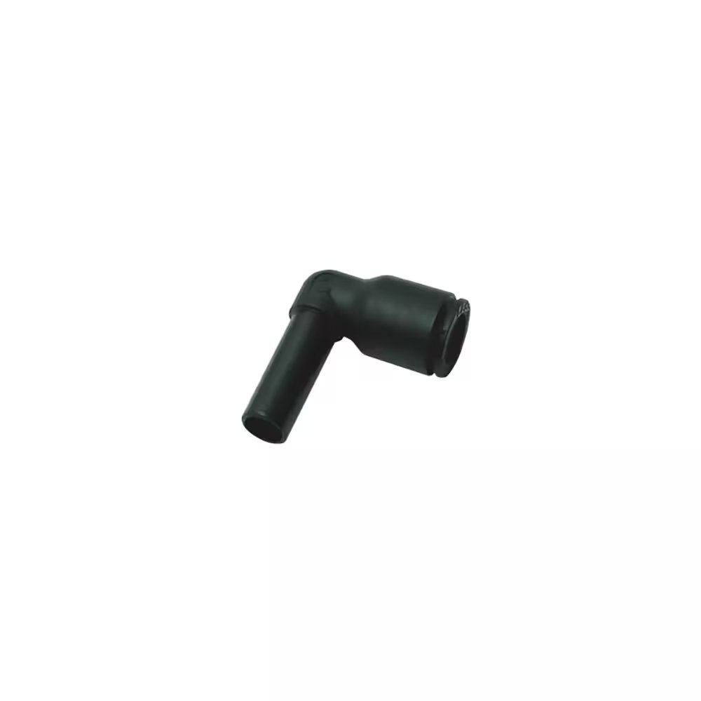 3182 08 10 by Parker | Legris Plug-In Fittings | 8 mm Push-to-Connect x 10 mm Tube Stem | 39 mm Length | 90° Elbow | Polymer | Pack of 10