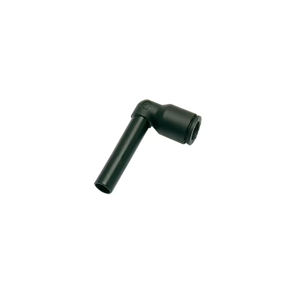 3184 08 00 by Parker | Legris Plug-In Fittings | 8 mm Push-to-Connect x 8 mm Tube Stem | 49 mm Length | 90° Elbow | Polymer | Pack of 10
