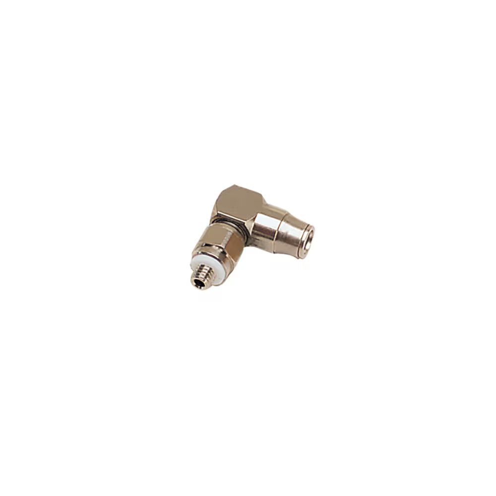 3299 03 09 by Parker | Legris Compact Stud Elbow | 3 mm Tube Size x M3x0.5 Male Metric Thread | 90° Elbow | Nickel-Plated Brass | Pack of 10