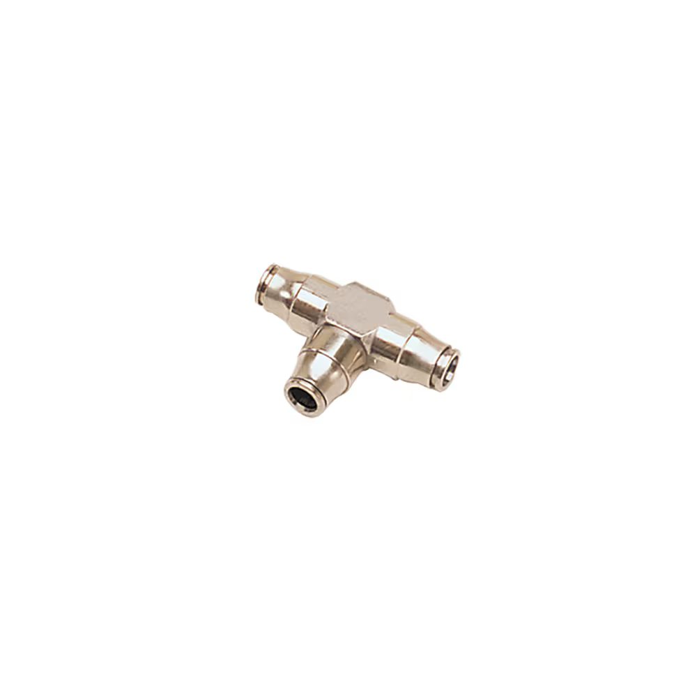 3204 03 00 by Parker | Legris 3 mm Tube Size | 20.5 mm Length | Tee | Nickel-Plated Brass | Pack of 10