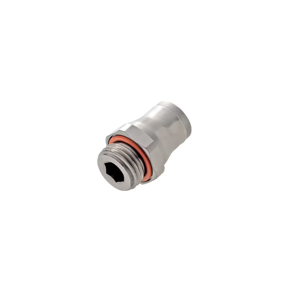 3801 10 17 by Parker | Legris Stud Fitting | 10 mm Tube Size x 3/8" Male BSPP Thread | 21 mm Hex | Straight | 316L Stainless Steel | Pack of 2