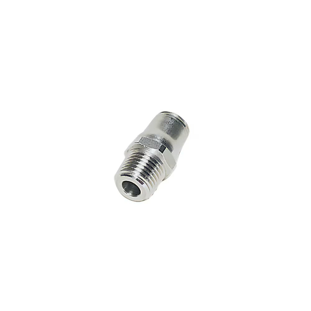3805 12 14 by Parker | Legris Stud Fitting | 12 mm Tube Size x 1/4" Male NPT Thread | 22 mm Hex | Straight | 316L Stainless Steel | Pack of 2
