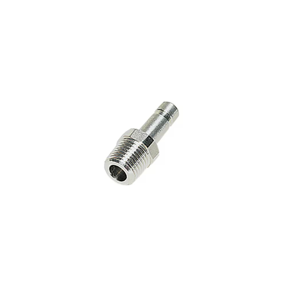 3821 08 14 by Parker | Legris Stud Standpipe | 8 mm Tube Size x 1/4" Male NPT Thread | 14 mm Hex | Straight | 316L Stainless Steel | Pack of 2