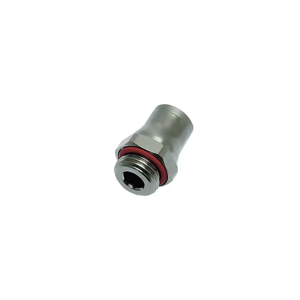 3601 08 17 by Parker | Legris Stud Fitting | 8 mm Tube Size x 3/8" Male BSPP Thread | 20 mm Hex | Straight | Nickel-Plated Brass | Pack of 10