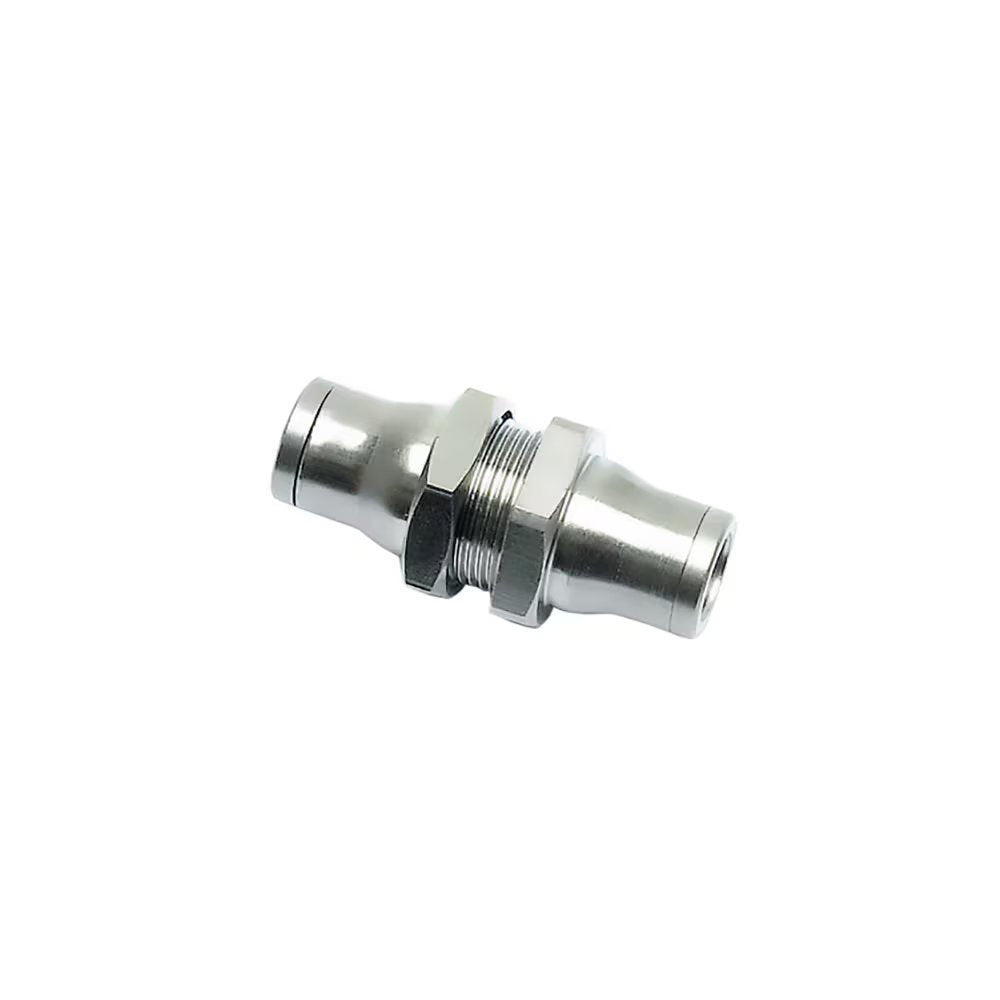 3616 14 00 by Parker | Legris Bulkhead Connector | 14 mm Tube Size | 57 mm Length | Straight | Nickel-Plated Brass | Pack of 5