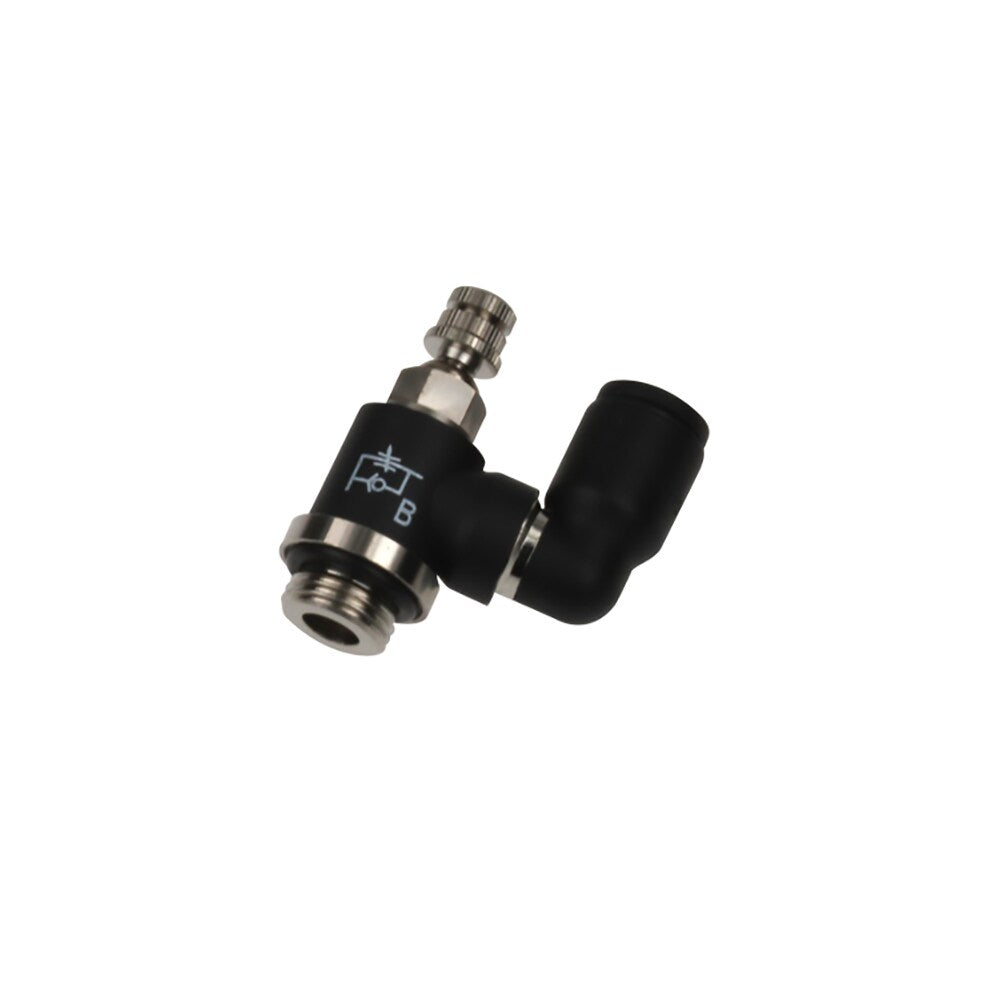 7649 06 10 by Parker | Legris Miniature Swivel Outlet Flow Regulator Supply | 6mm Tube Size x 1/8" Male BSPP Thread | 7mm Hex | Multi-Directional | Polymer | Pack of 10