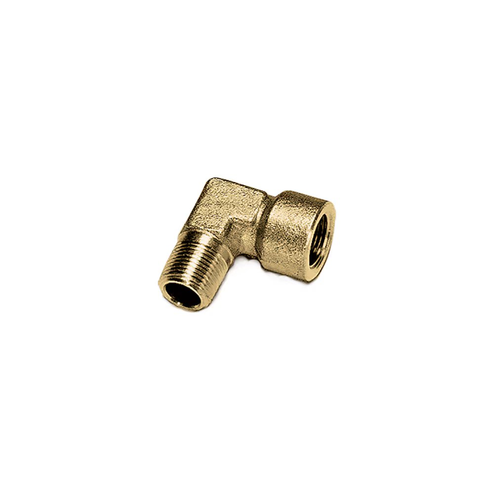 0144 13 13 by Parker | Legris Equal Stud Fitting | 1/4" Male BSPT Thread x 1/4" Female BSPP Thread | 90° Elbow | Brass | Pack of 10