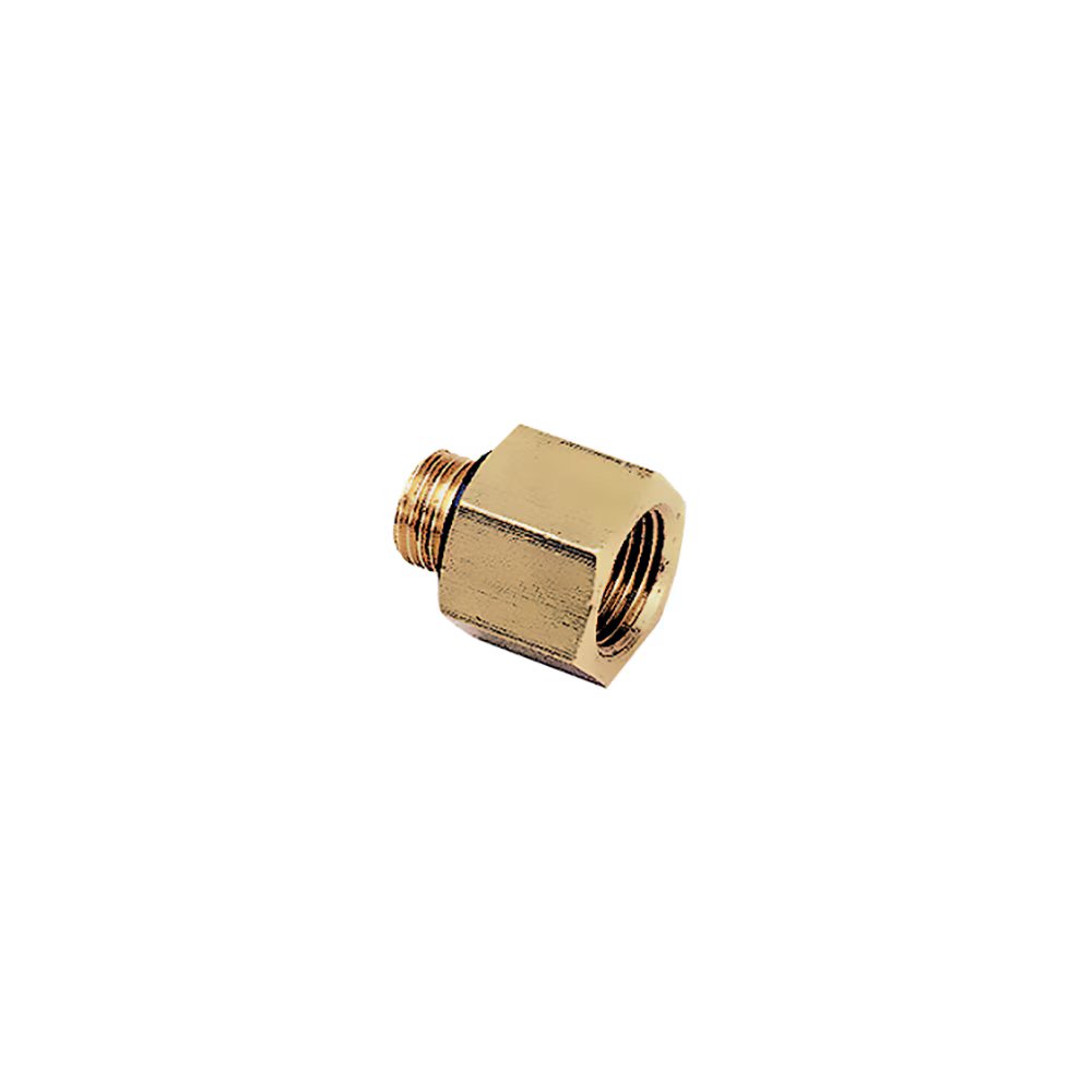 0169 13 21 by Parker | Legris Increaser Adapter | 1/4" Male BSPP Thread x 1/2" Female BSPP Thread | 27 mm Hex | 27.5 mm Length | Straight | Brass | Pack of 10