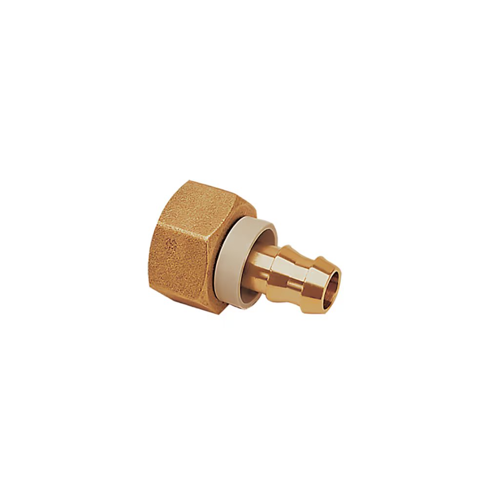 0132 22 69 by Parker | Legris Self-Fastening Barb Connector | 22mm Tube Size x 19.1mm Tube ID x 27mm Tube OD | 36mm Hex | 56.5mm Length | Straight | Brass | Pack of 5