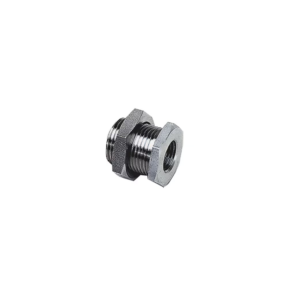 1871 00 14 by Parker | Legris Equal Bulkhead | 1/4" Female NPT Thread | 24 mm Hex (F) | 22 mm Hex (F1) | 19 mm Length | Straight | 316L Stainless Steel | Pack of 2
