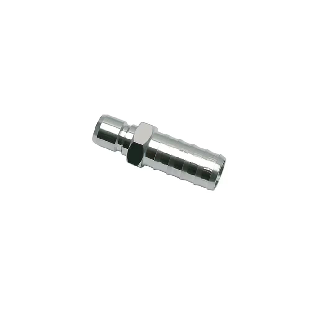 0195 13 00 by Parker | Legris Plug Quick Disconnect | 13 mm Tube Size x 15.2 mm Hose Barb | 17 mm Hex | Straight | Nickel-Plated Brass | Pack of 10