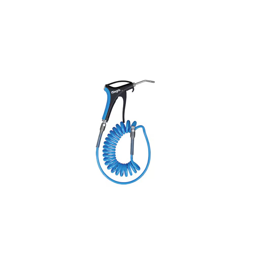 0631 00 05 by Parker | Legris Blowgun Kit w/ Short Angled Nozzle | 1/4" Male BSPT Thread | 16 mm Hex | Blue | Polymer