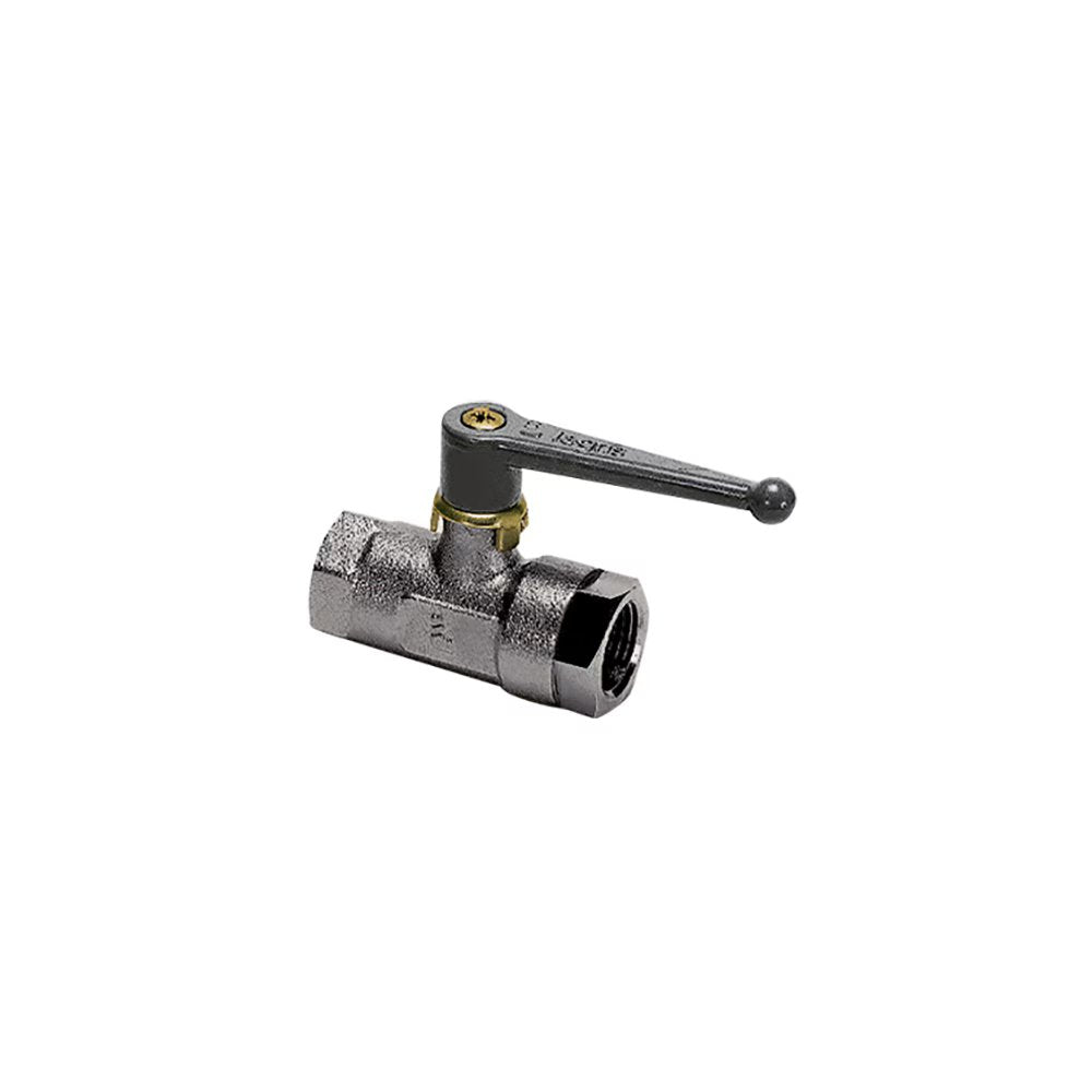0402 07 13 by Parker | Legris In-Line Ball Valve | 1/4" Female BSPP Thread | 19mm Hex | 19mm Hex | 53mm Valve Length | Straight | Nickel-Plated Brass | Pack of 10