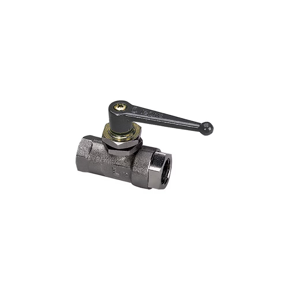 0446 10 17 by Parker | Legris In-Line Panel-Mountable Ball Valve | 3/8" Female BSPP Thread | 24 mm Hex (F) | 24 mm Hex (F1) | Straight | Nickel-Plated Brass | Pack of 2